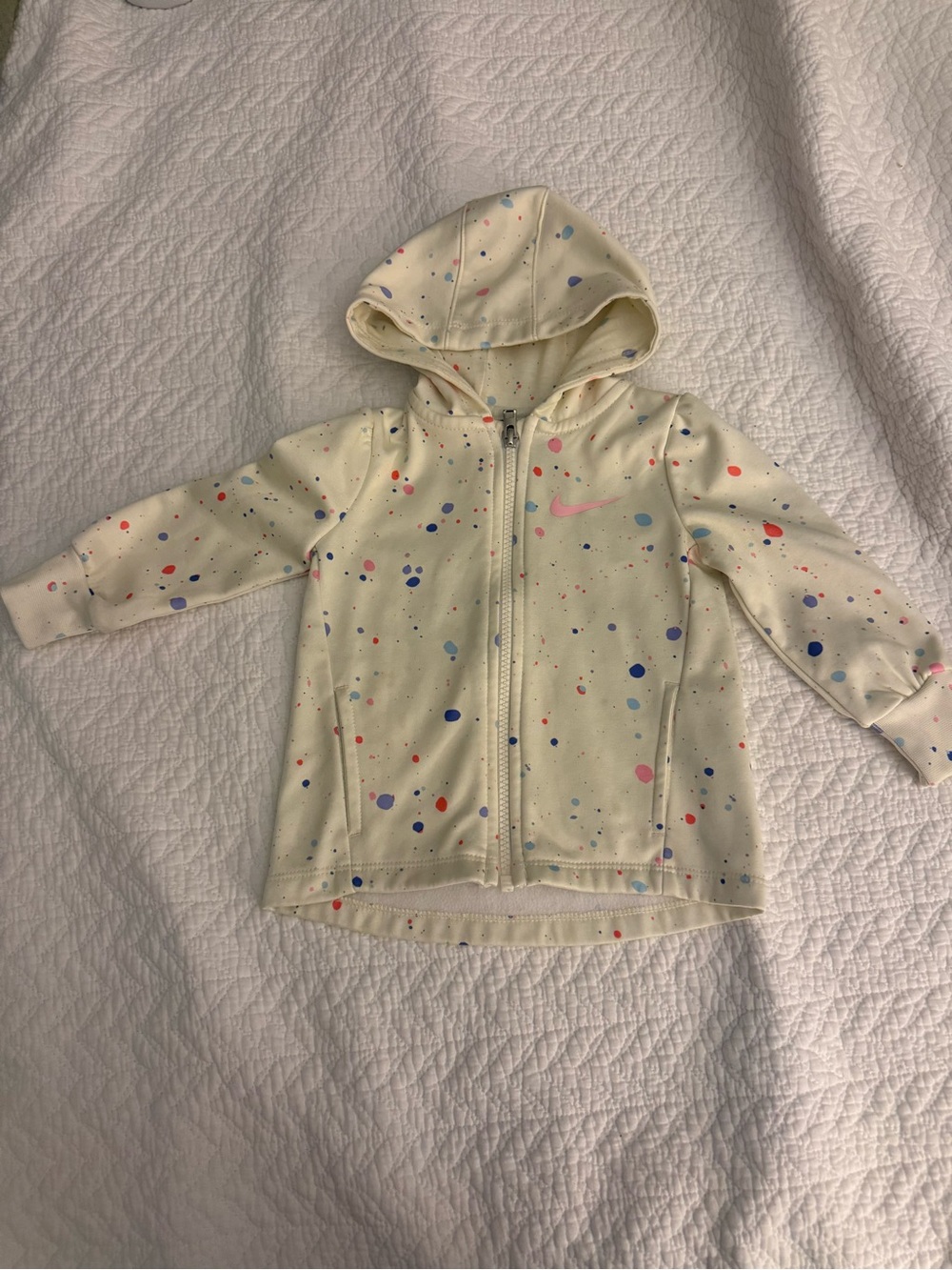Nike Cream Hooded Zip Sweatshirt with Multicolor Speckles